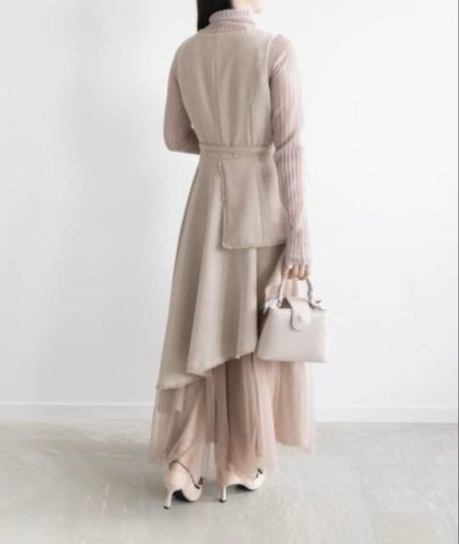 RANDA チュールレイヤードジャケットワンピース