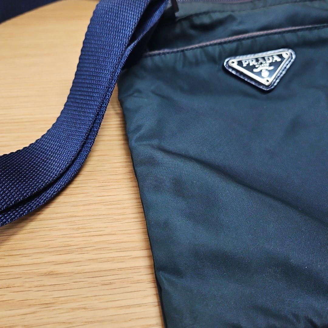 PRADA プラダ サコッシュ ショルダーバッグ ネイビー 三角ロゴ