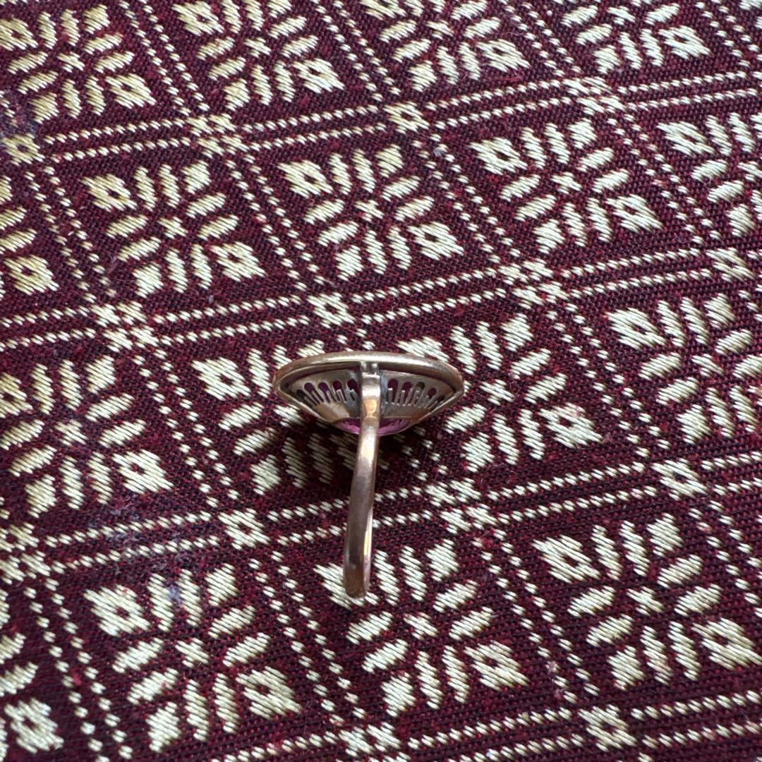 ルビー風ストーンのリングk 18