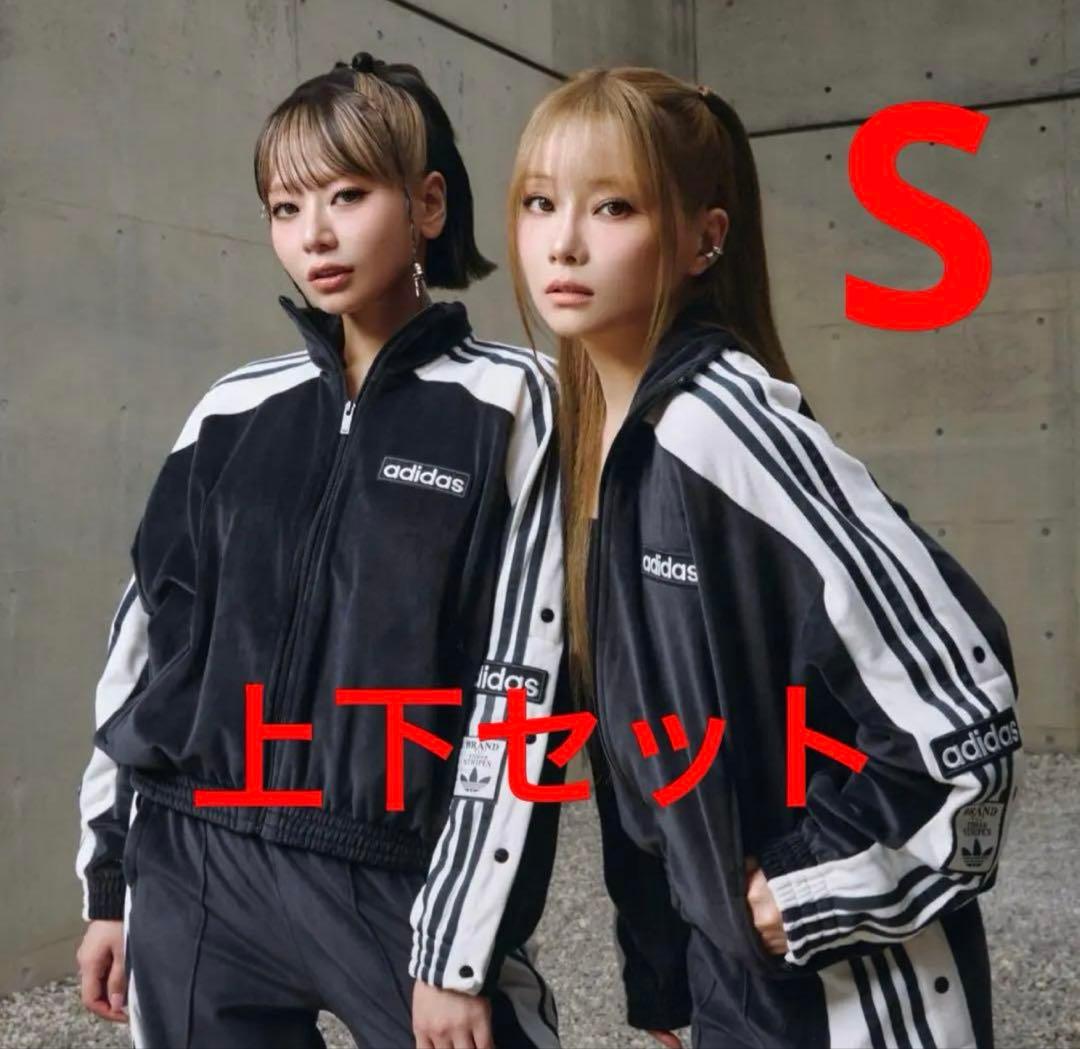 トップス adidas w adibreak velour tt tp Black S