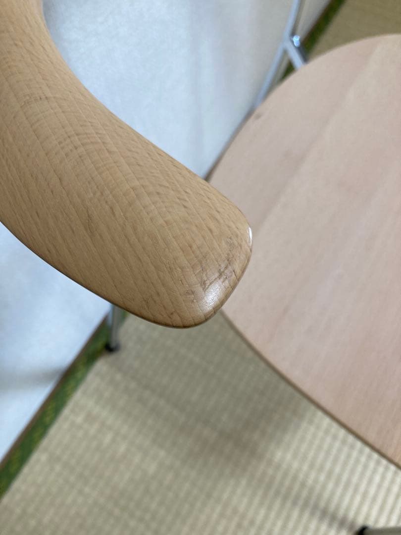 【マルニ木工】HIROSHIMA アームチェア（スタッキング・板座）