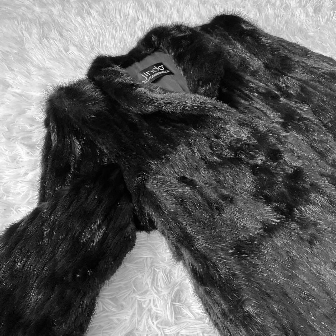 【美品】サガミンク ダークブラウン系 ファーコート リアルファー 本毛皮 銀サガ