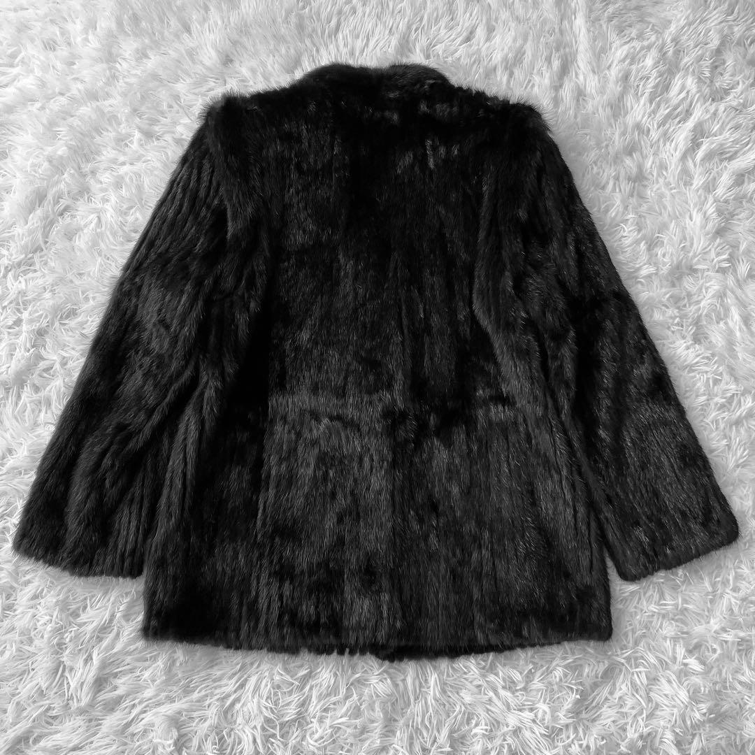 【美品】サガミンク ダークブラウン系 ファーコート リアルファー 本毛皮 銀サガ