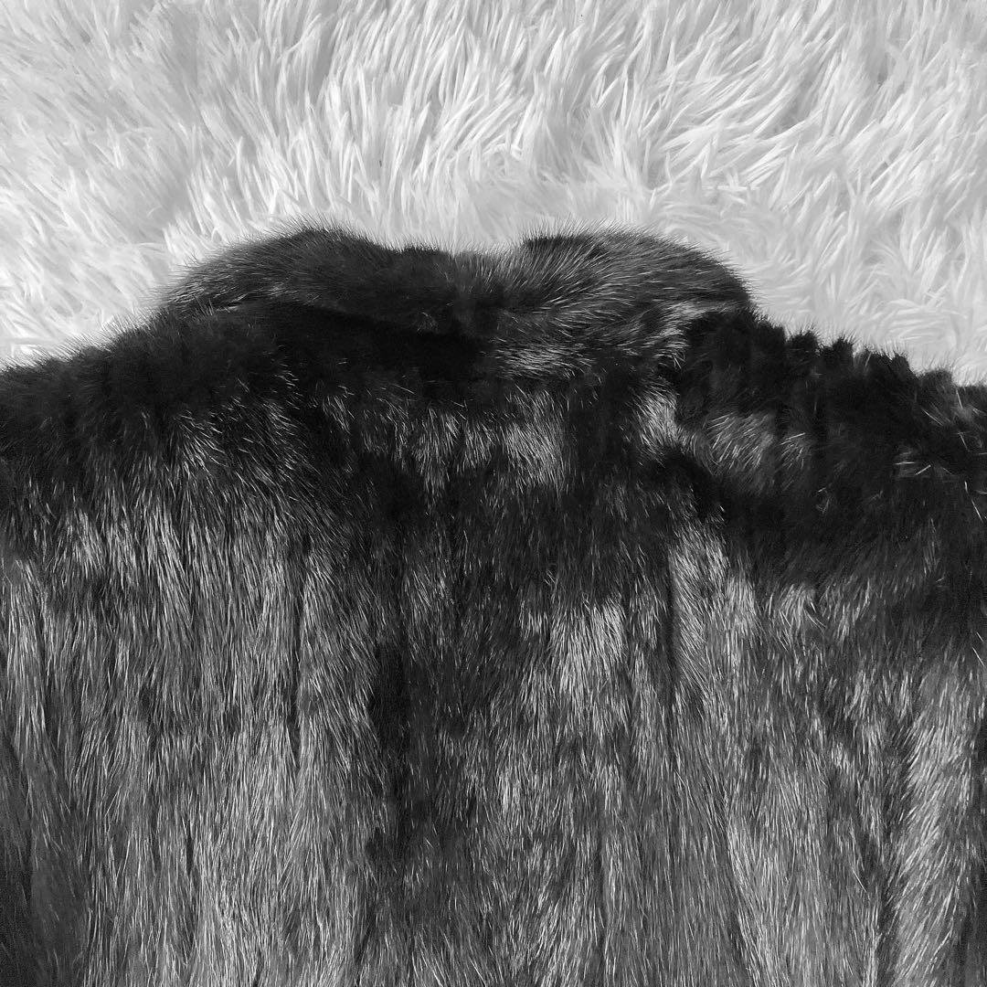 【美品】サガミンク ダークブラウン系 ファーコート リアルファー 本毛皮 銀サガ