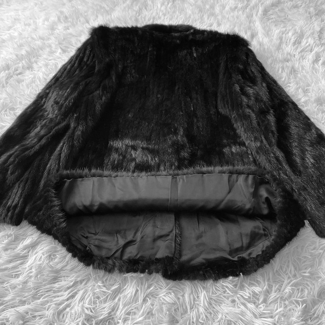 【美品】サガミンク ダークブラウン系 ファーコート リアルファー 本毛皮 銀サガ