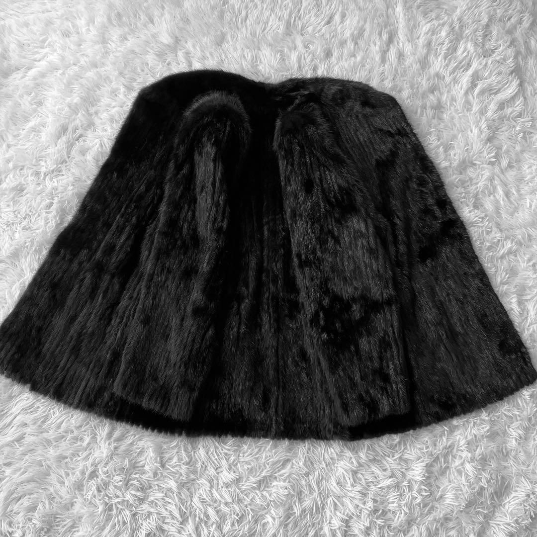 【美品】サガミンク ダークブラウン系 ファーコート リアルファー 本毛皮 銀サガ