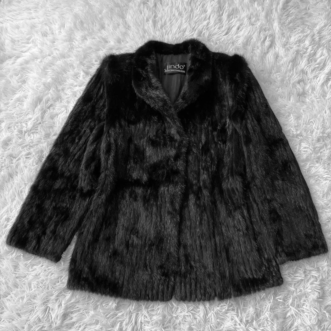 【美品】サガミンク ダークブラウン系 ファーコート リアルファー 本毛皮 銀サガ