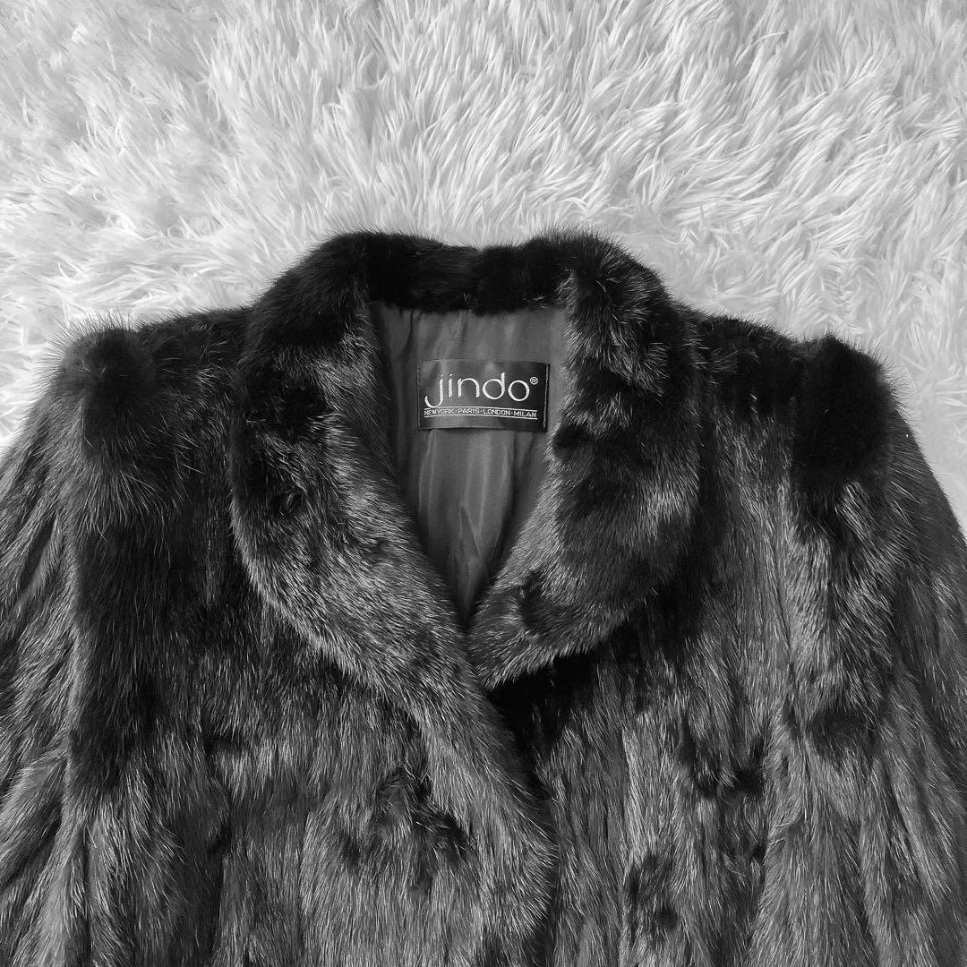 【美品】サガミンク ダークブラウン系 ファーコート リアルファー 本毛皮 銀サガ