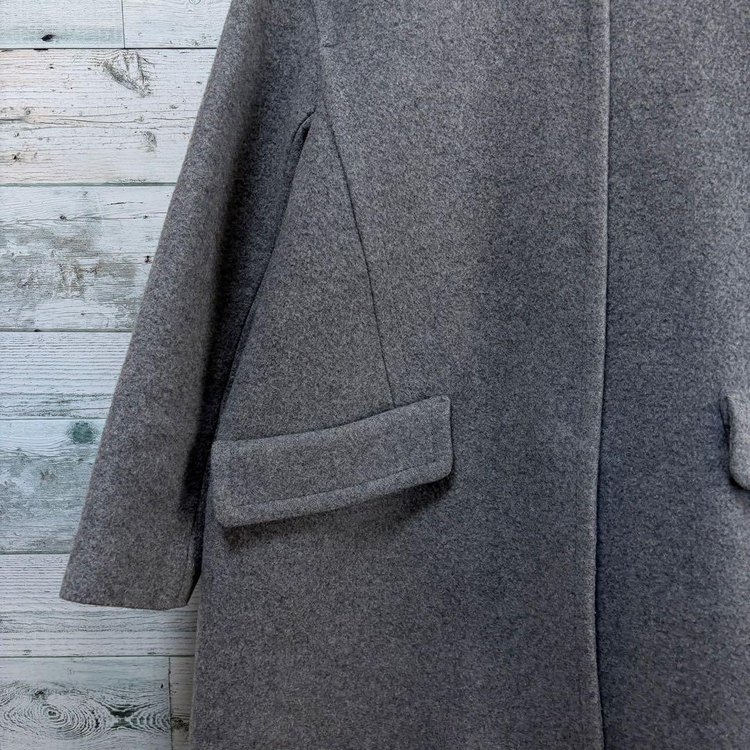 イエナ　IENA オーバーシルエットウールコート　Aライン　グレー　比翼ボタン