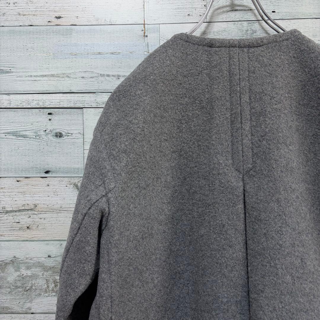 イエナ　IENA オーバーシルエットウールコート　Aライン　グレー　比翼ボタン