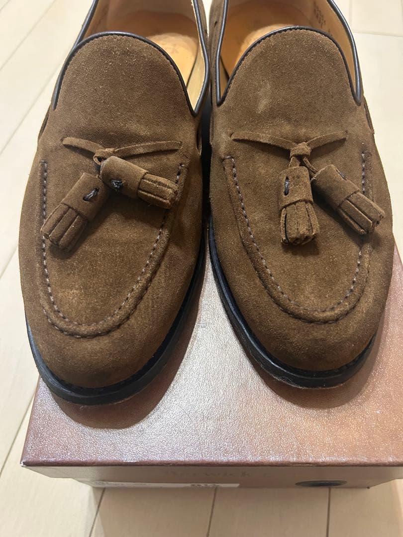 【美品】バーウィック　タッセルローファー　スウェード　サイズ8 1/2