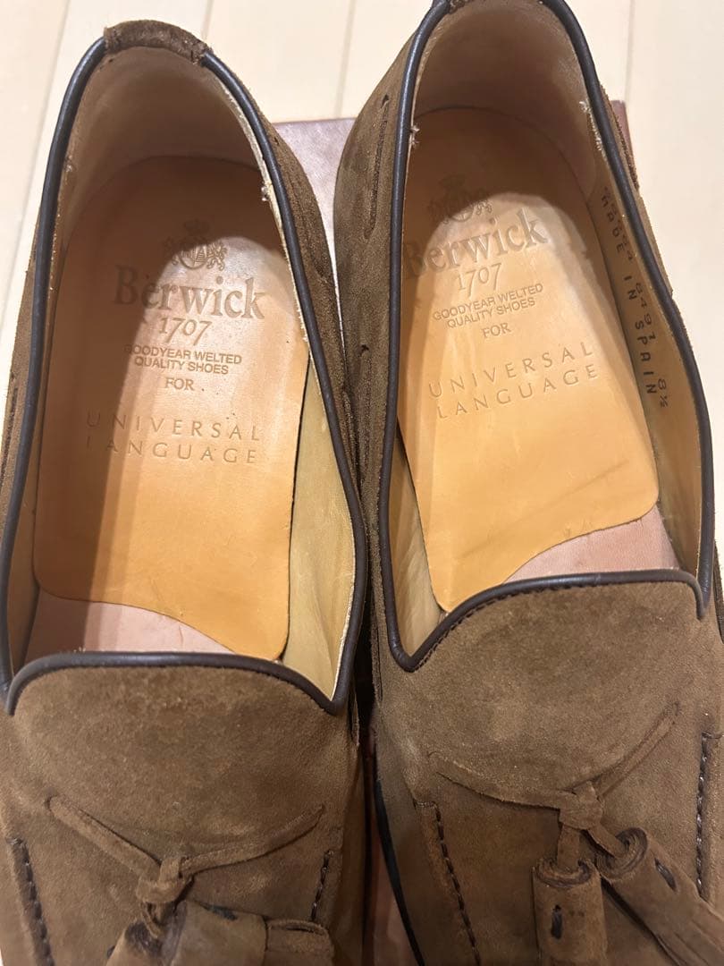 【美品】バーウィック　タッセルローファー　スウェード　サイズ8 1/2