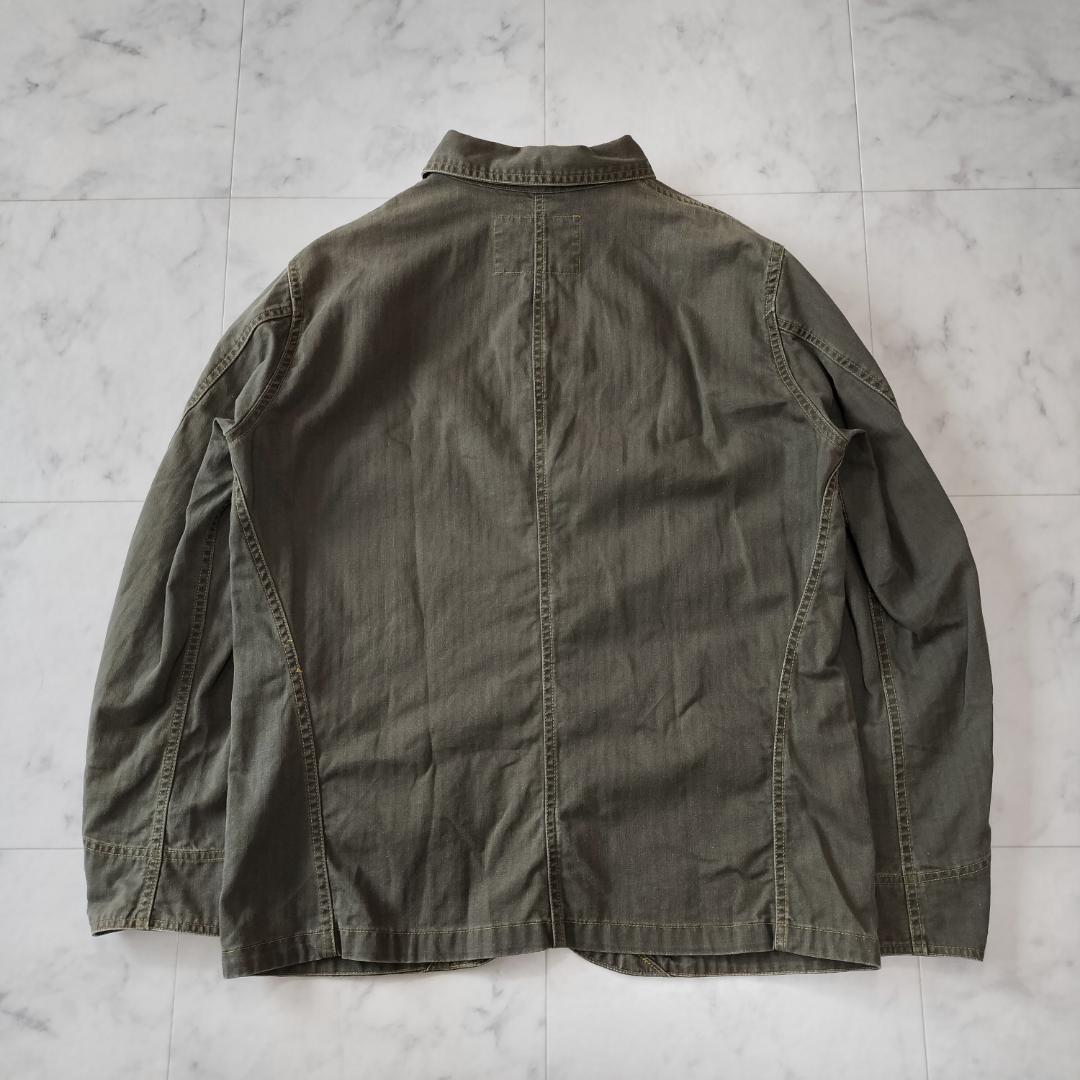 RRL 23SS ヘリンボーンツイルチョアジャケット M カバーオール リネン
