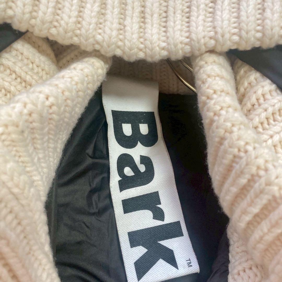 Bark ニットコート アイボリー S フード付き カジュアル ダッフル風