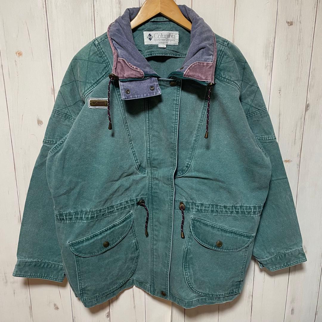 90s Columbia コロンビア 胸 ロゴ アウトドア ダック ジャケット