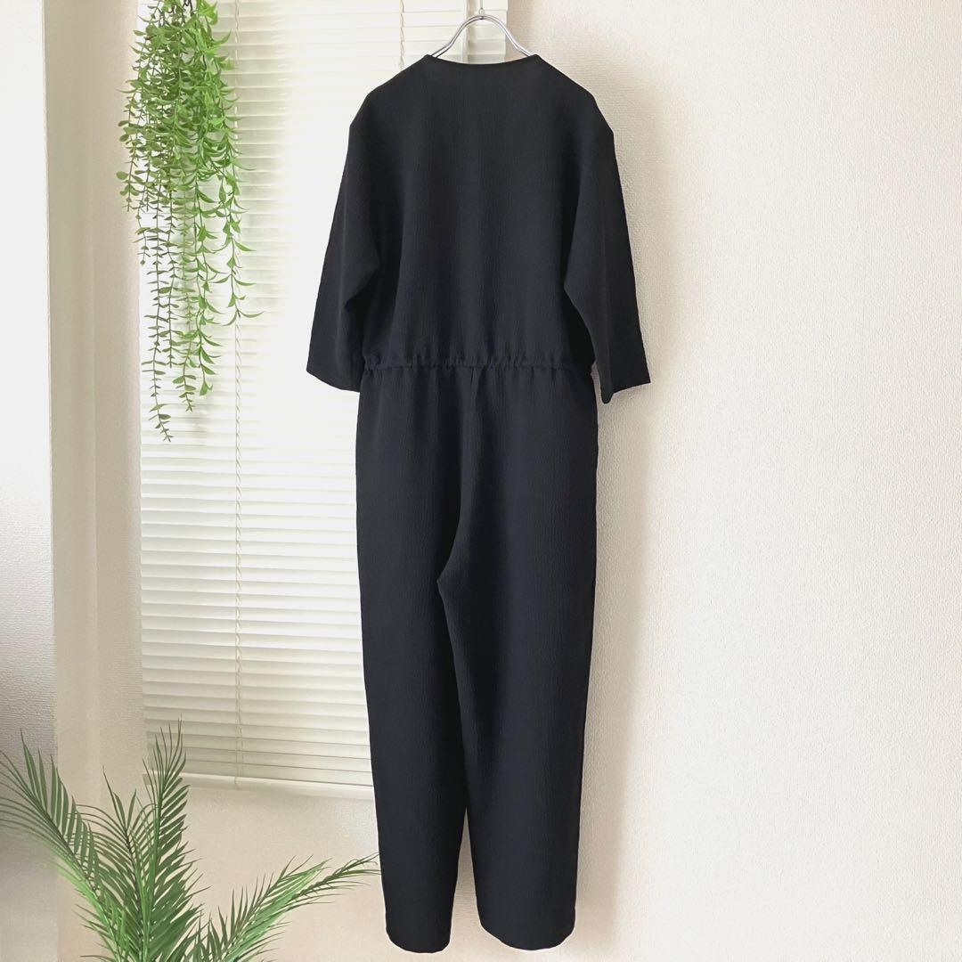 SLOBE IENA リラックスオールインワン 黒 サロペット