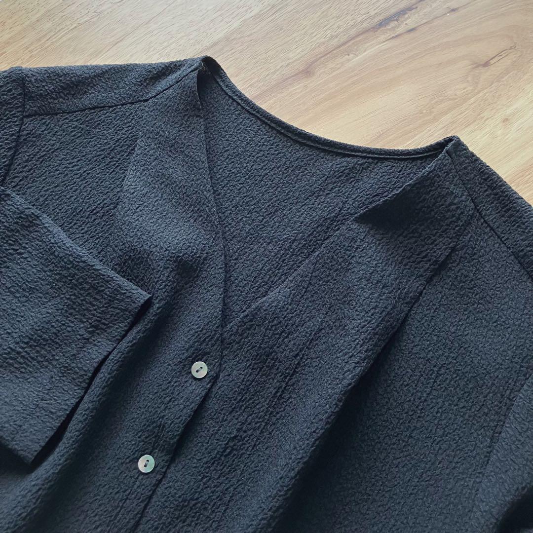 SLOBE IENA リラックスオールインワン 黒 サロペット