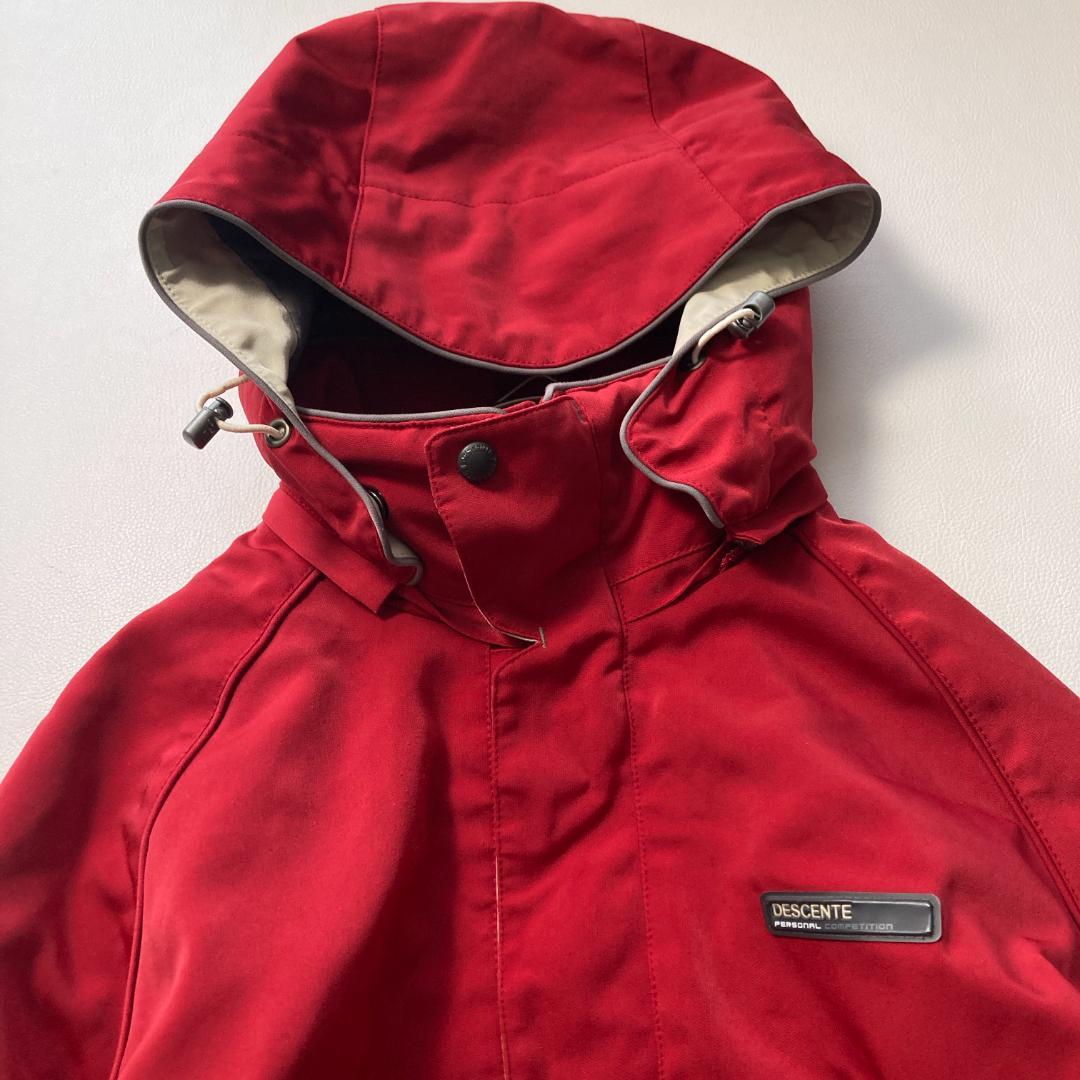 【好配色】デサント スキーウェア 上下セット L メンズ 赤 ジャケット パンツ