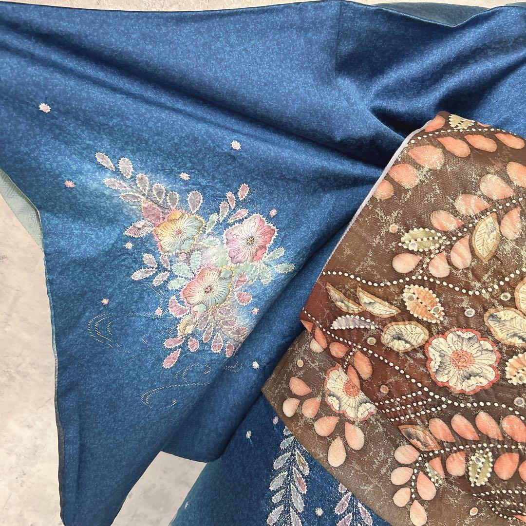 訪問着フルセット　辻ヶ花　着物　正絹　豪華　華やか　青　p2