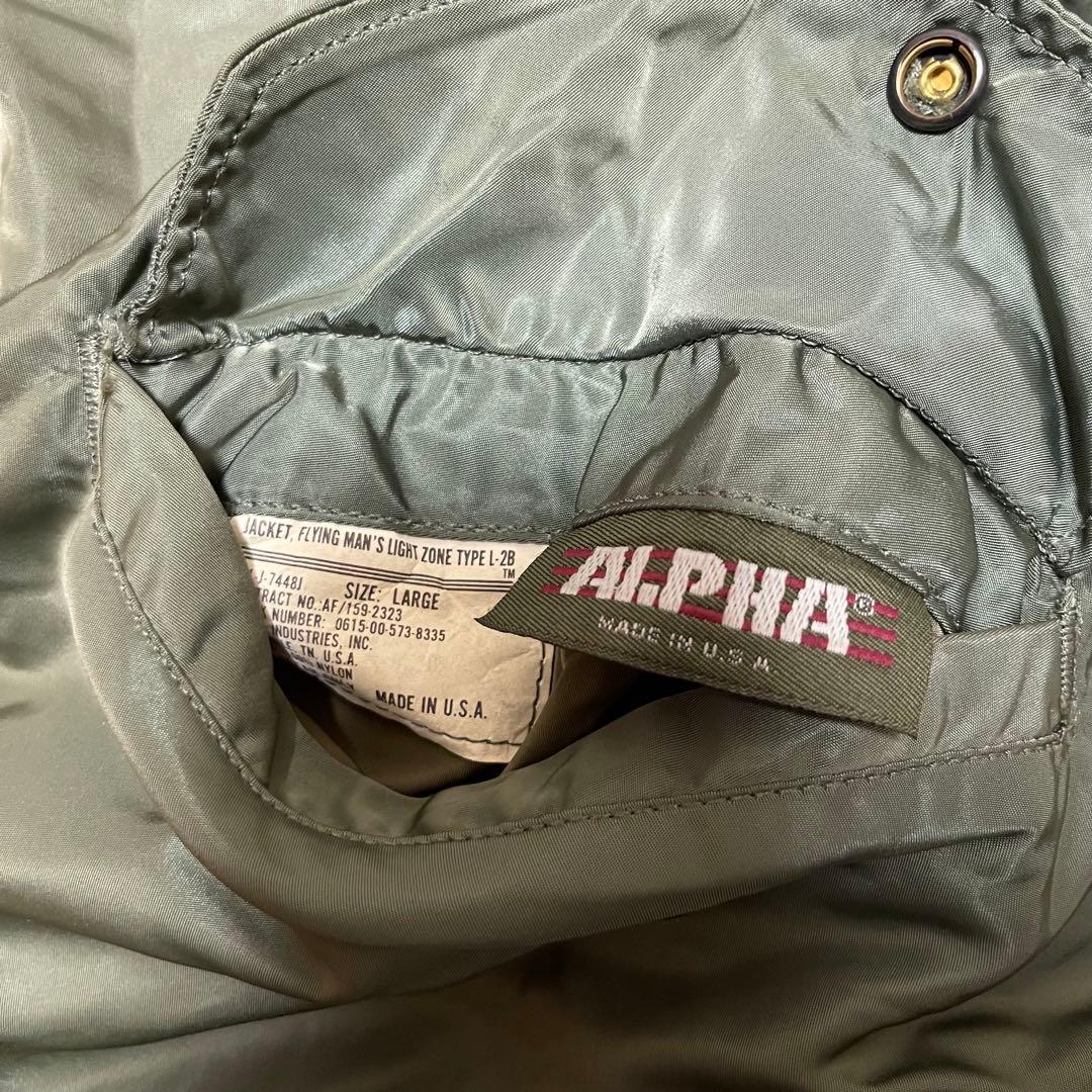 ジャケット・アウター 80s USA ALPHA L2B flight bomber L jacket