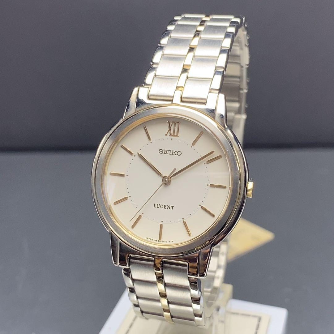 未使用 SEIKO LUCENT クォーツ 電池交換済 純正SSベルト 日本製