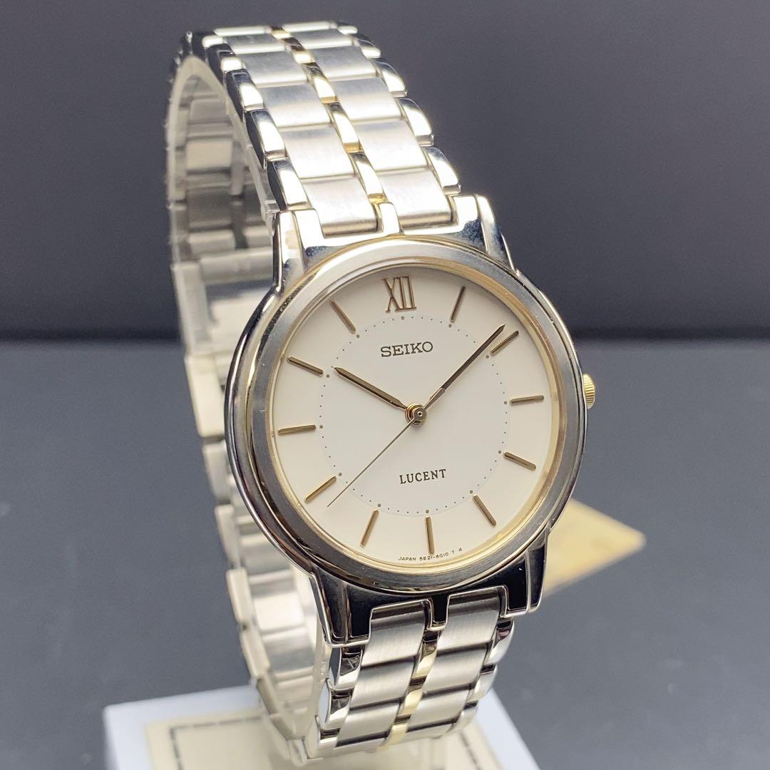 未使用 SEIKO LUCENT クォーツ 電池交換済 純正SSベルト 日本製