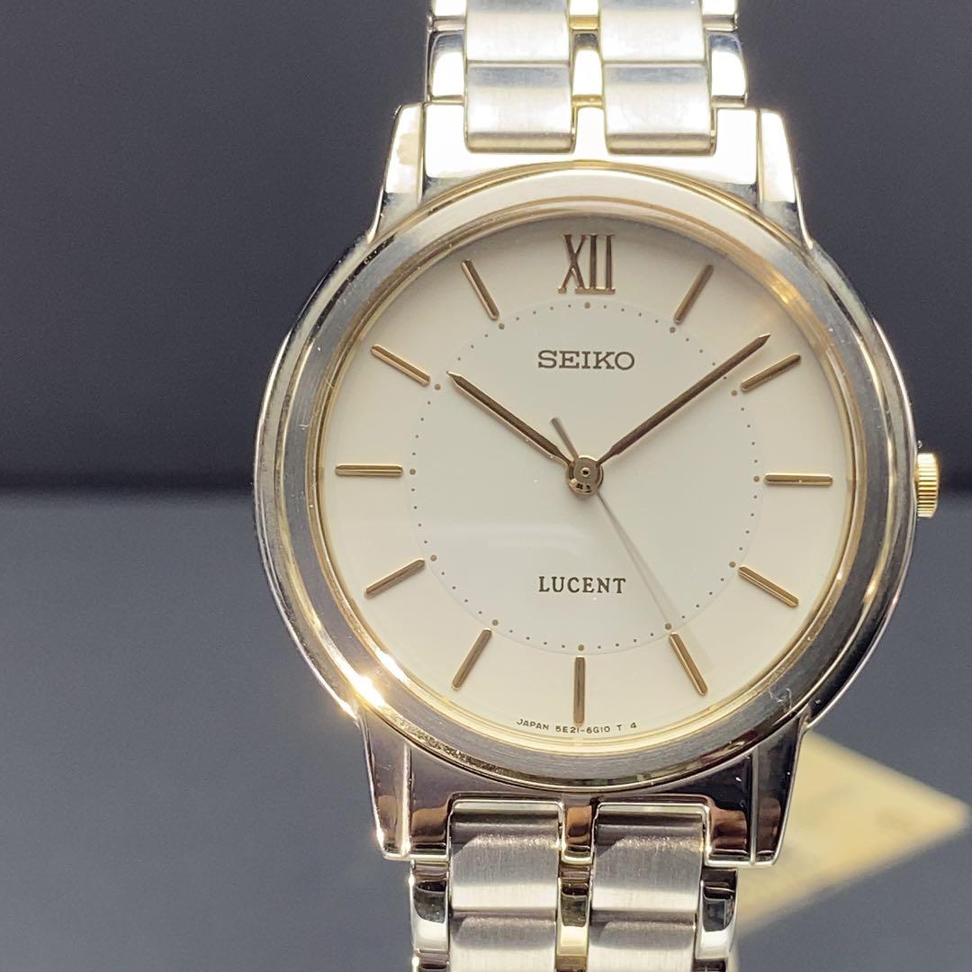 未使用 SEIKO LUCENT クォーツ 電池交換済 純正SSベルト 日本製