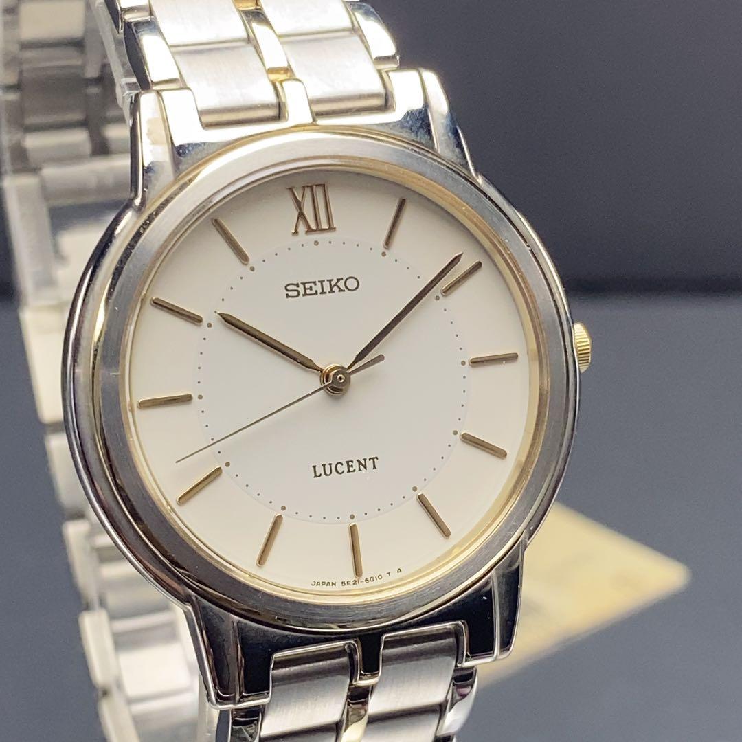 未使用 SEIKO LUCENT クォーツ 電池交換済 純正SSベルト 日本製