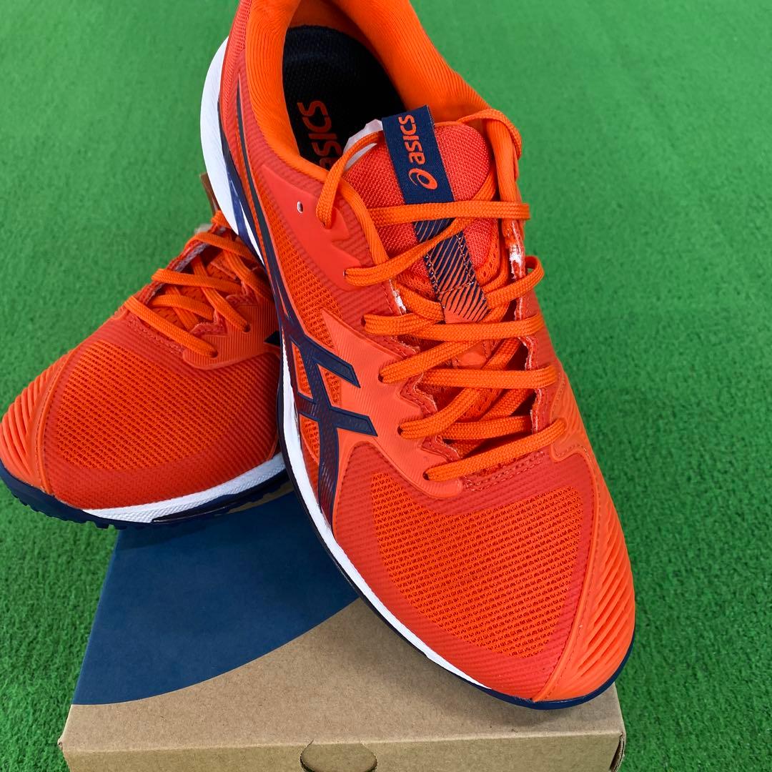 Asics テニスシューズ オレンジ