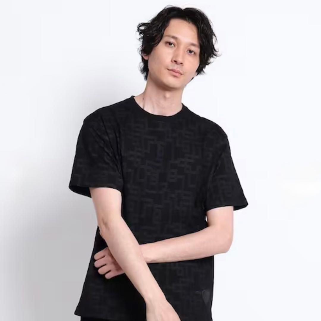 布袋寅泰 TAKEO KIKUCHI 総G柄プリントTシャツ S / ブラック
