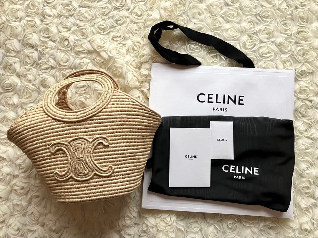 未使用品 新作 セリーヌCELINE ブレーテッドパニエ かごバッグ