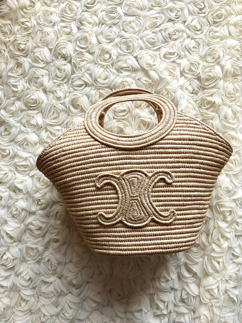 未使用品 新作 セリーヌCELINE ブレーテッドパニエ かごバッグ