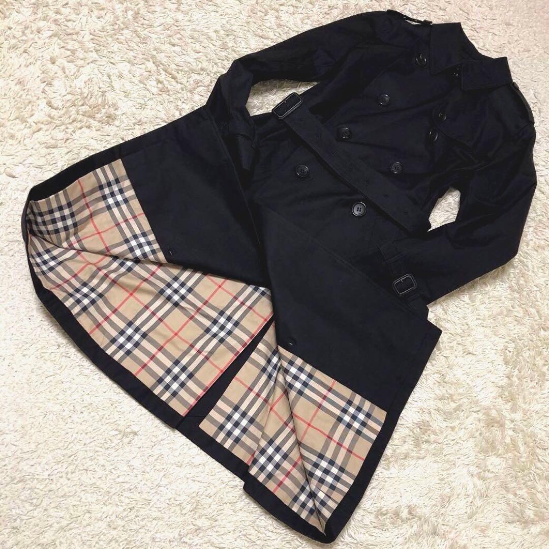 大きいサイズ·極美品✨バーバリー　ノバチェック　ライナートレンチコート ブラック