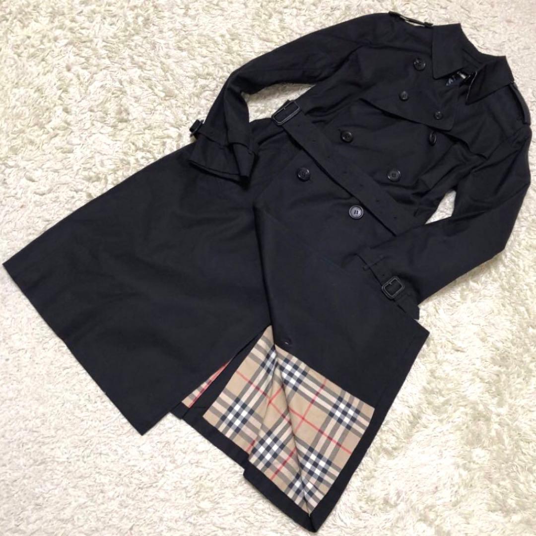 大きいサイズ·極美品✨バーバリー　ノバチェック　ライナートレンチコート ブラック