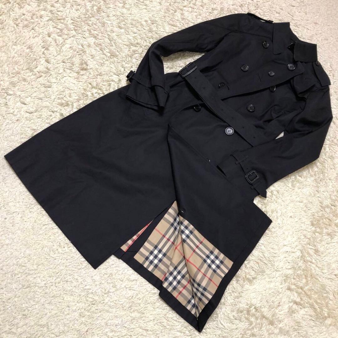 大きいサイズ·極美品✨バーバリー　ノバチェック　ライナートレンチコート ブラック