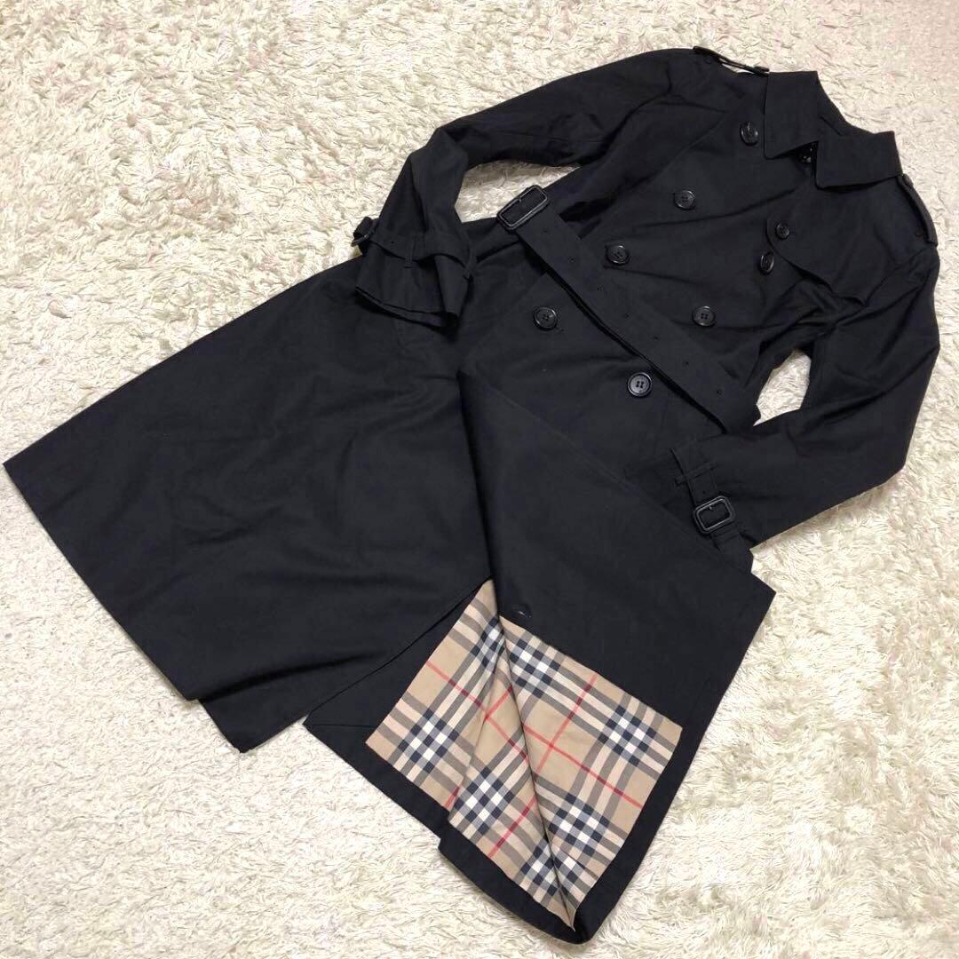 大きいサイズ·極美品✨バーバリー　ノバチェック　ライナートレンチコート ブラック