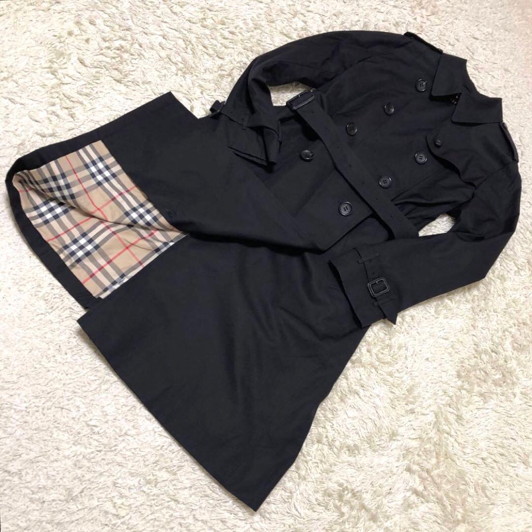 大きいサイズ·極美品✨バーバリー　ノバチェック　ライナートレンチコート ブラック