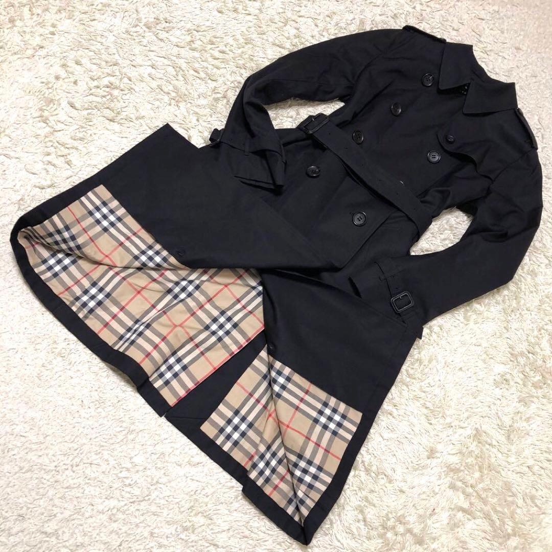 大きいサイズ·極美品✨バーバリー　ノバチェック　ライナートレンチコート ブラック
