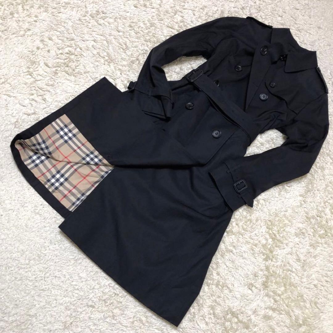 大きいサイズ·極美品✨バーバリー　ノバチェック　ライナートレンチコート ブラック