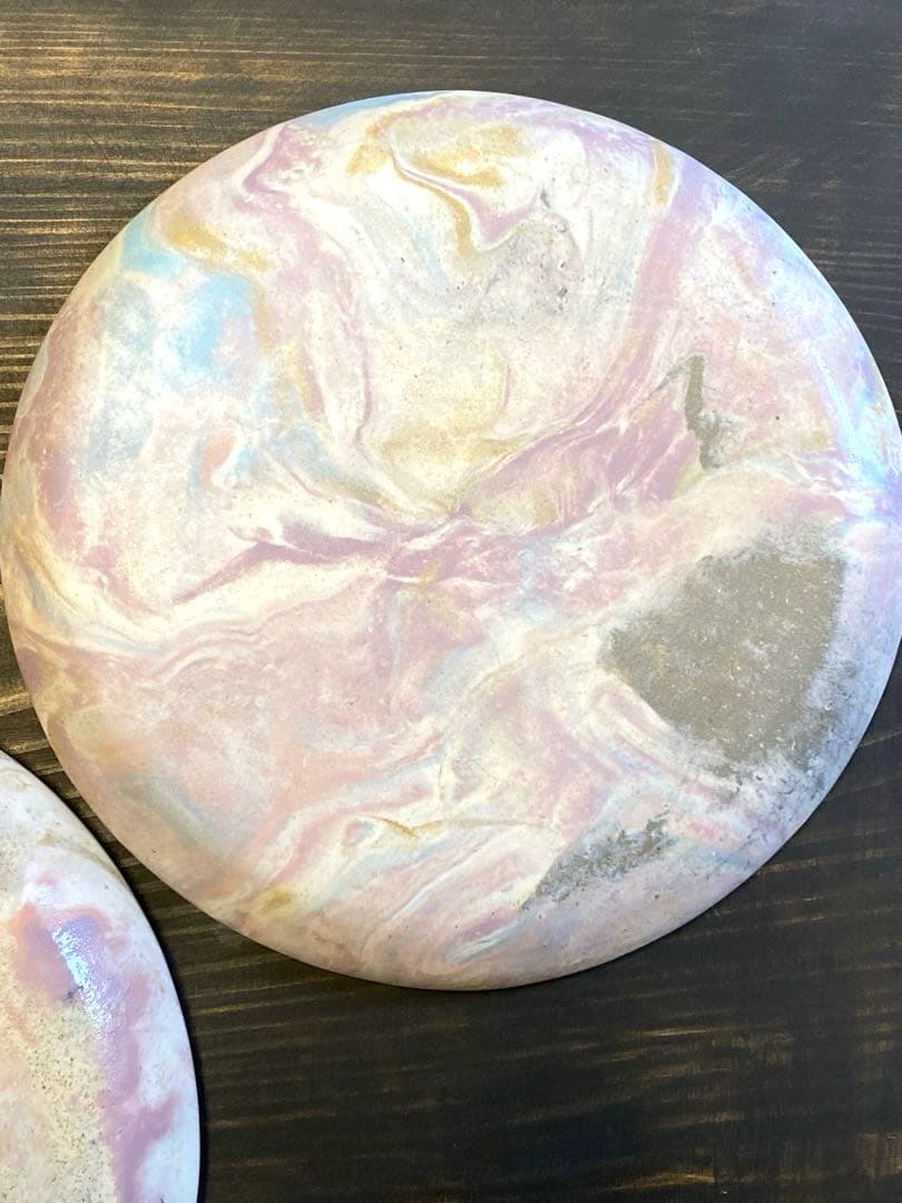 竹村良訓　マーブルプレート　2枚　一点もの　作家　中皿　貴重