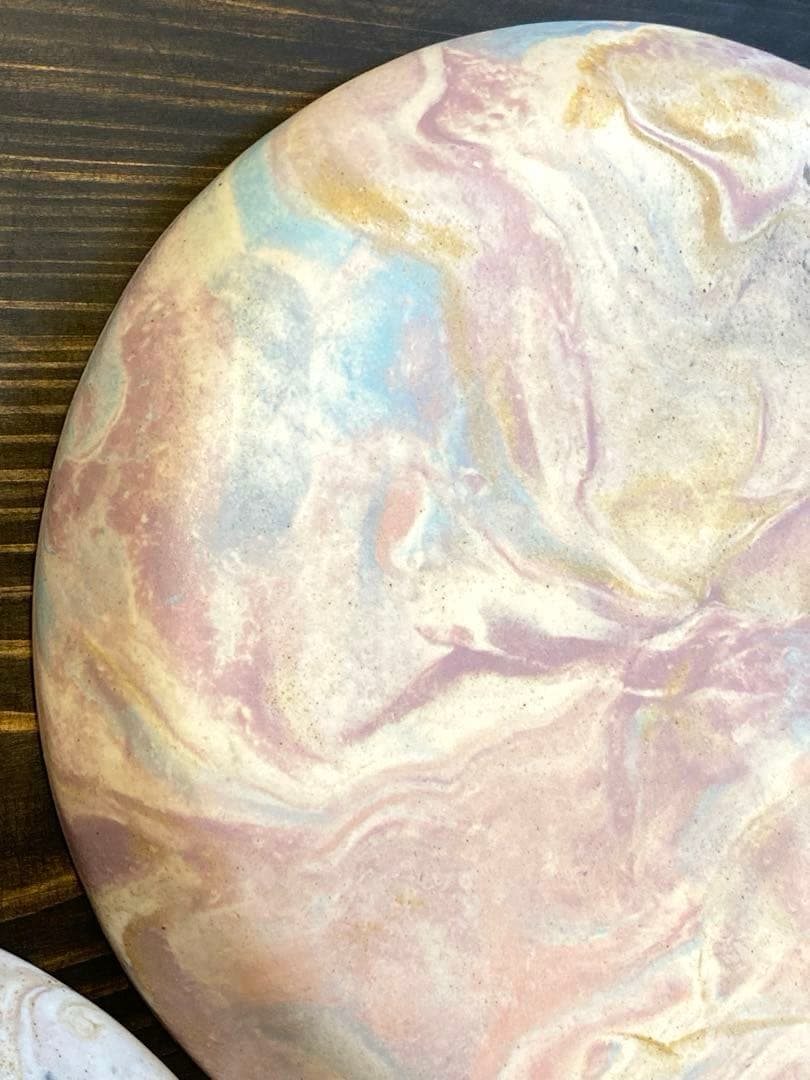 竹村良訓　マーブルプレート　2枚　一点もの　作家　中皿　貴重