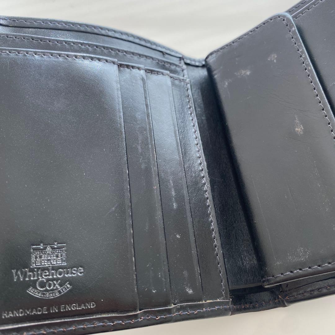WhitehouseCox ホワイトハウスコックス 二つ折り財布 レザーブラック