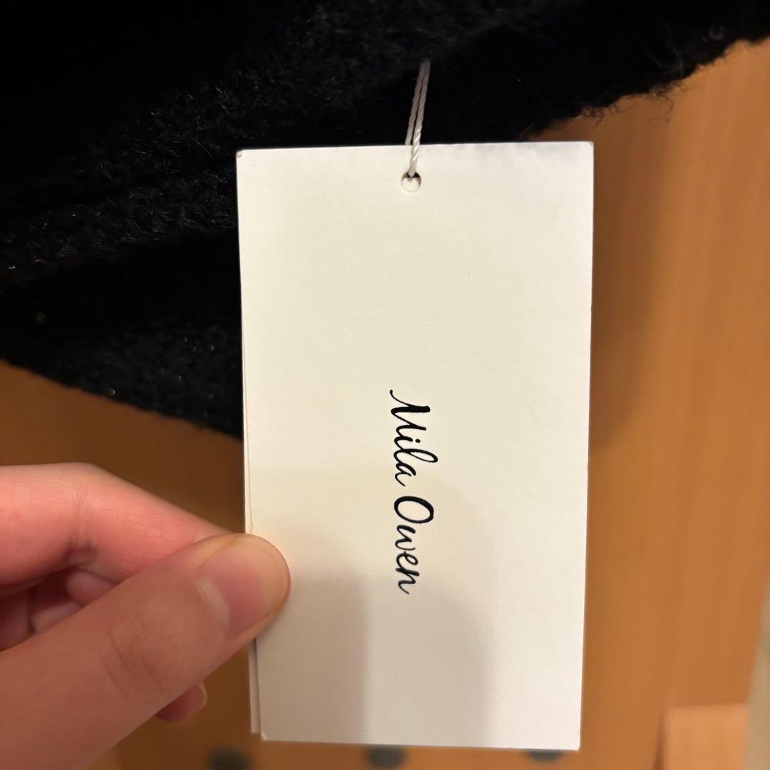 【タグ付き】Mila Owen 金釦ノーカラーコンパクトラメニットジャケット