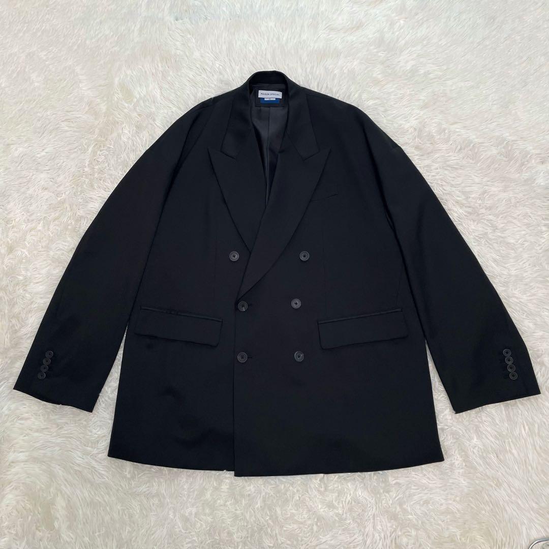 【美品】メゾンスペシャル プライムオーバー ダブルテーラードジャケット ブラック