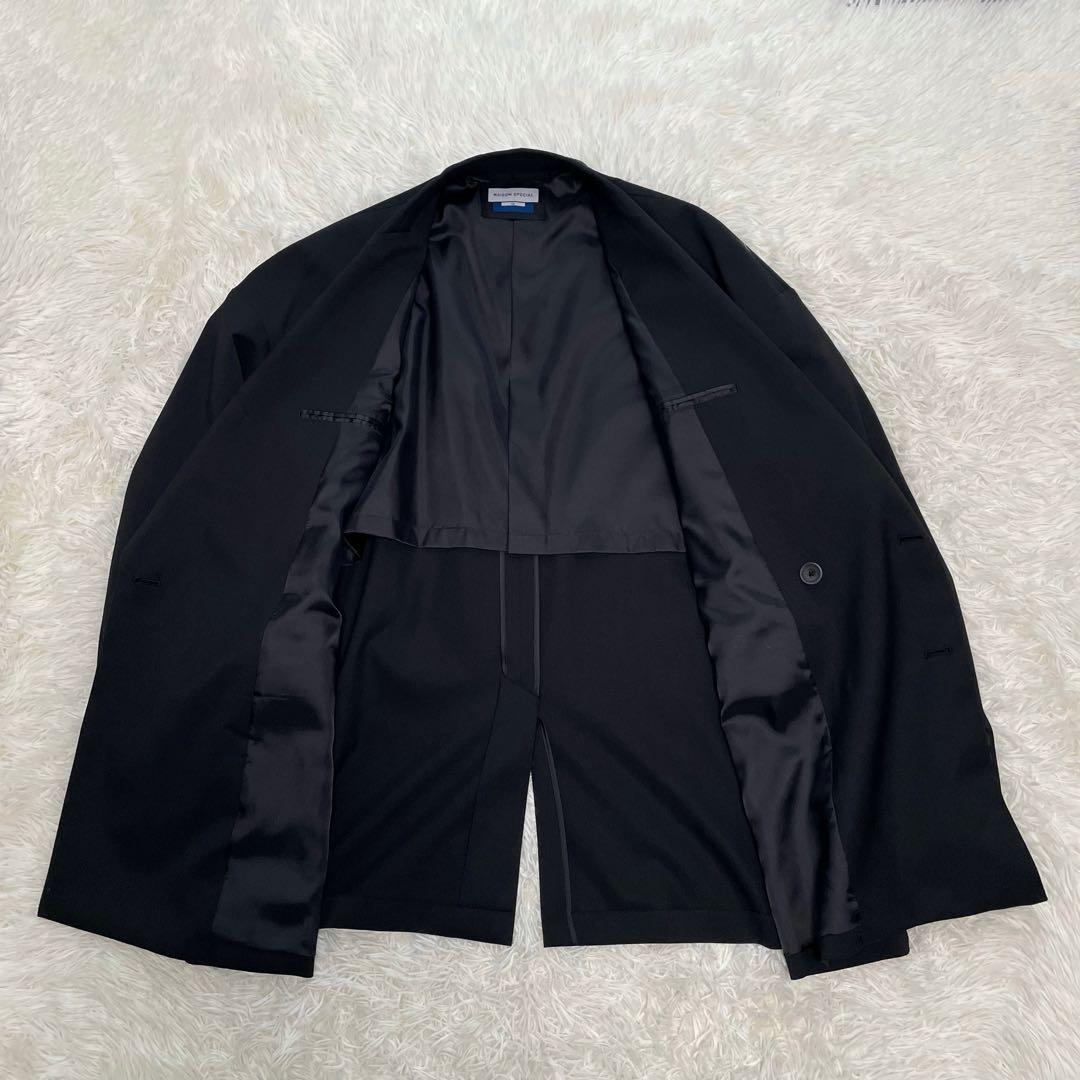 【美品】メゾンスペシャル プライムオーバー ダブルテーラードジャケット ブラック
