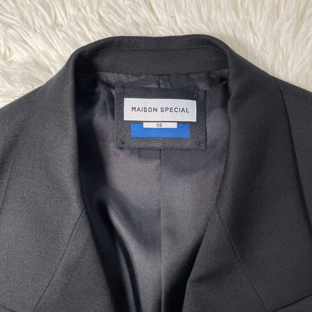 【美品】メゾンスペシャル プライムオーバー ダブルテーラードジャケット ブラック