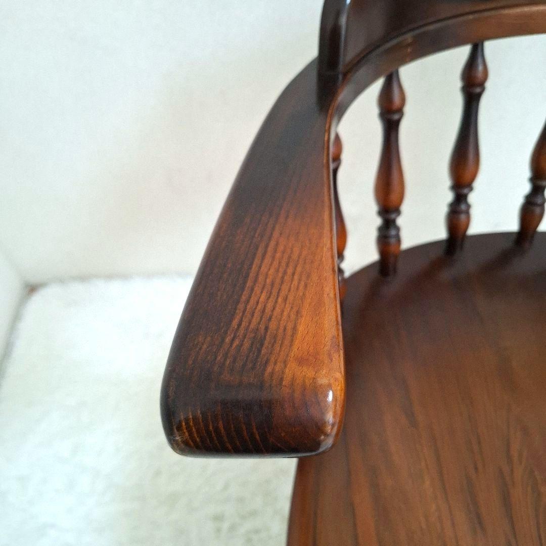 【美品】飛騨産業 アームチェア ダイニングチェア キツツキマーク