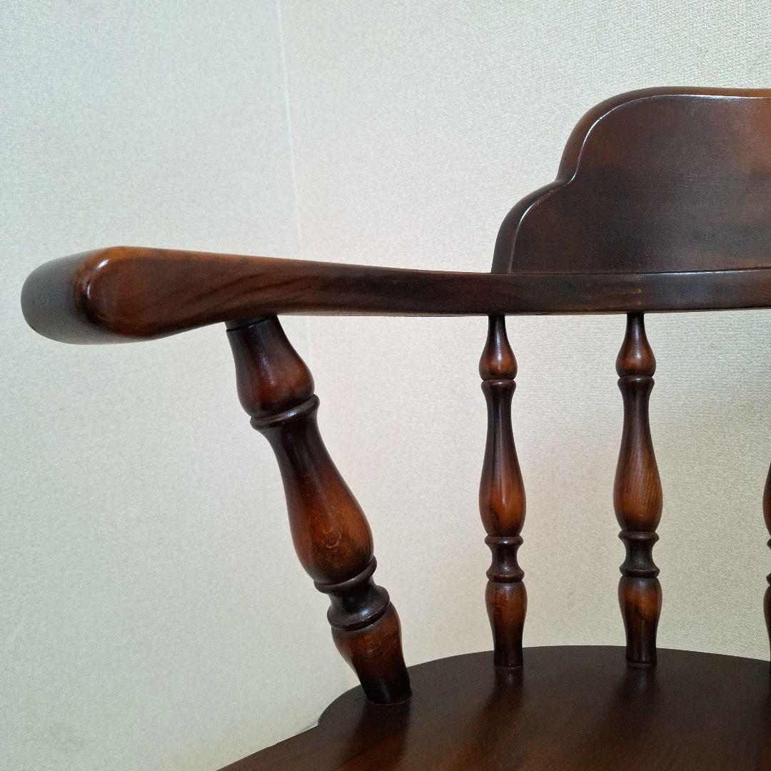 【美品】飛騨産業 アームチェア ダイニングチェア キツツキマーク