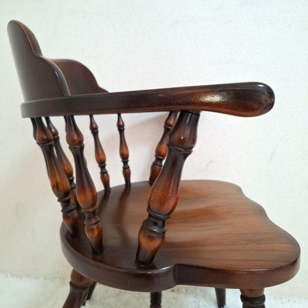 【美品】飛騨産業 アームチェア ダイニングチェア キツツキマーク