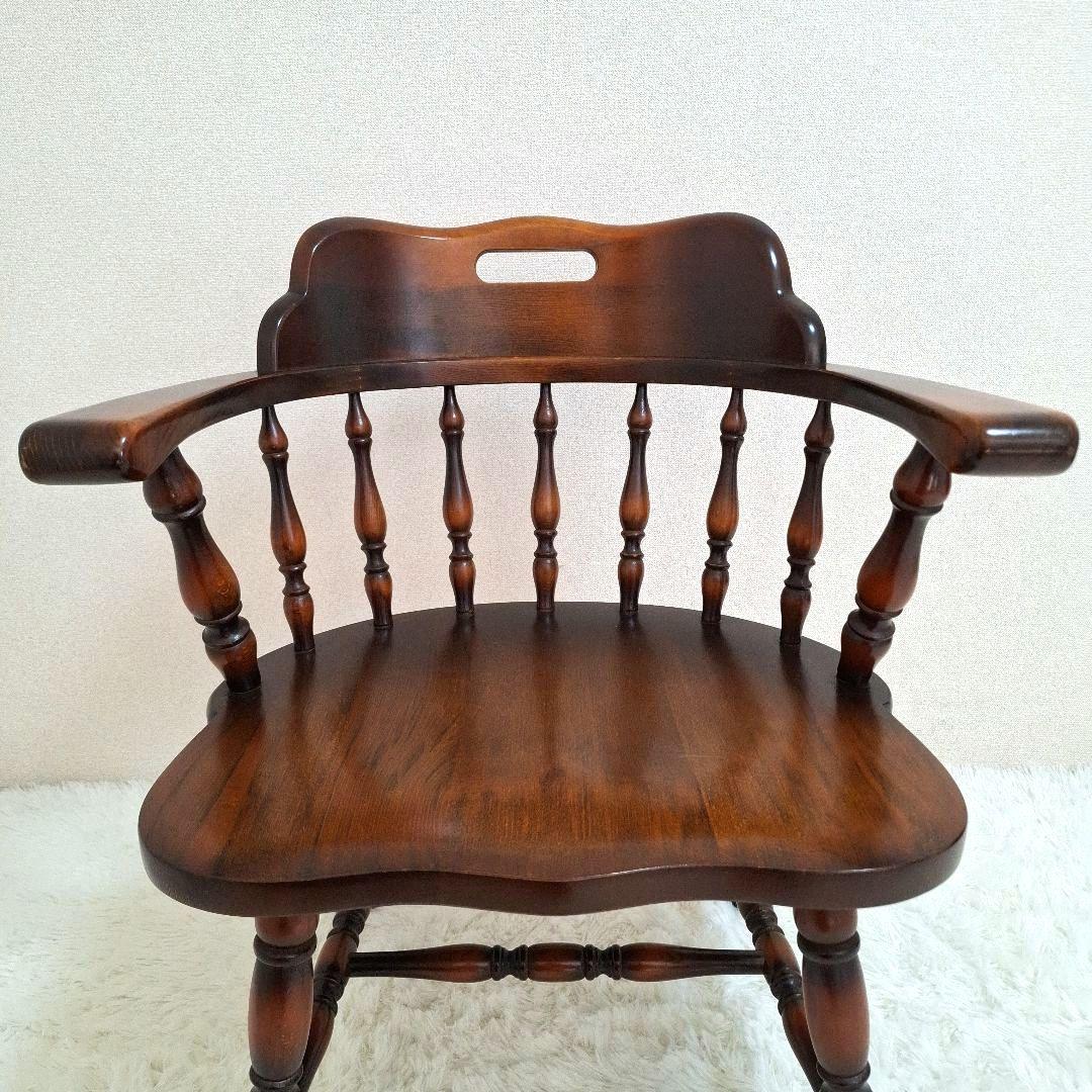 【美品】飛騨産業 アームチェア ダイニングチェア キツツキマーク